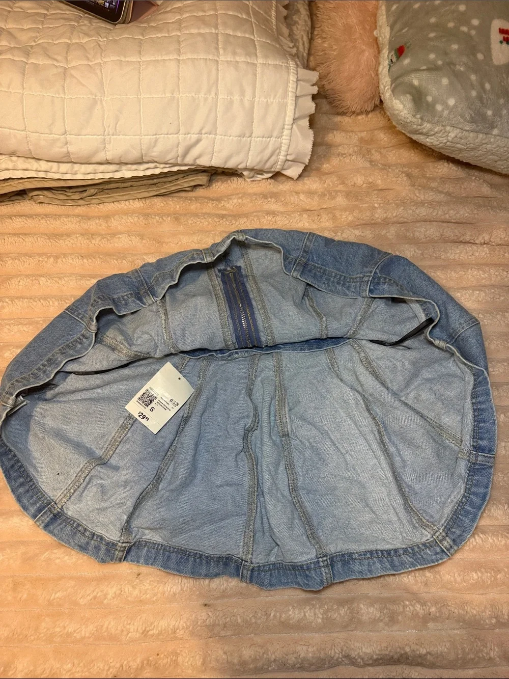 Forever 21 Light Blue Pleated Denim Skirt for Kids